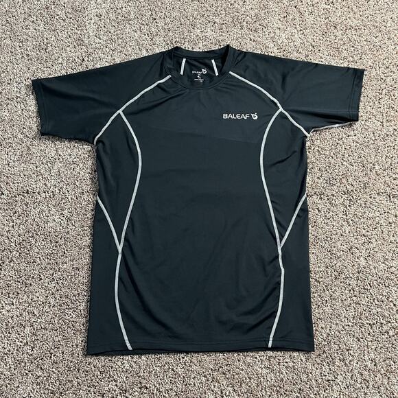 Baleaf Shirt Mens 2XL Black Athletic Performance Short Sleeve Running Tee XXL - Picture 1 of 7